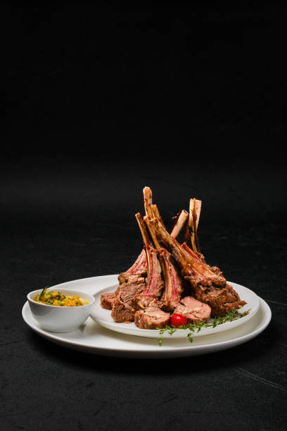 istock Grilled rack of lamb on a plate 2157235566