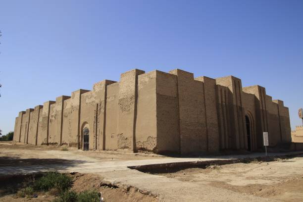 Ninmah temple in Babylon in Iraq under the blue sky