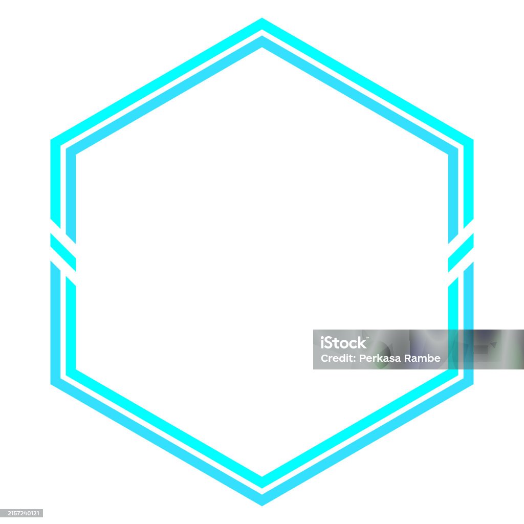 Hexagonal Frame Transparent Blue Technology Hexagon Frame Transparent Background Stock Illustration ...
