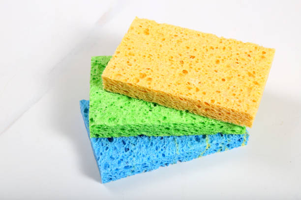 Sponges in vibrant colors used for cleaning