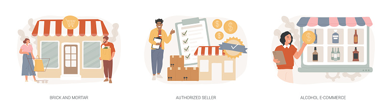 Retail Business Isolated Concept Vector Illustration Set Stock ...