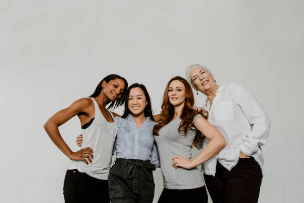 istock Cheerful diverse women in a white room 2157247948