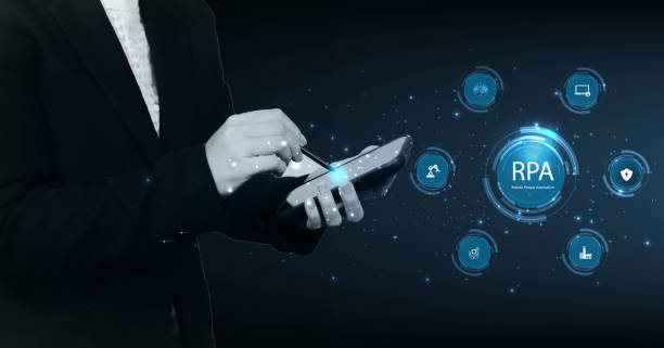 istock Robotic process automation (RPA ) concept. Business machines technology with support factory service provider industry 4.0 with precision machines for more efficient productivity. 2157248642
