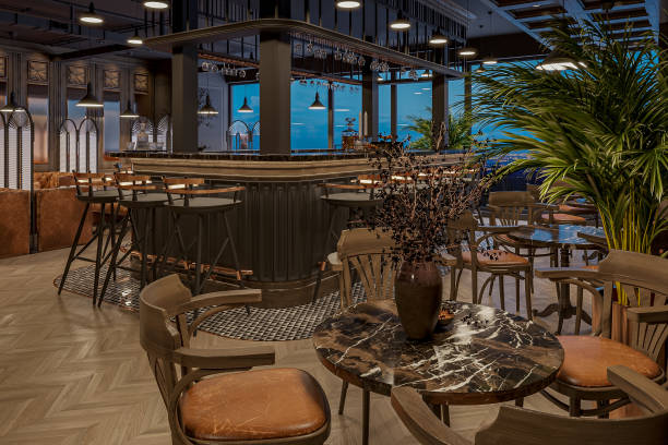 istock Dine in style, tables ready at a large luxury restaurant with modern ambiance 2157248644