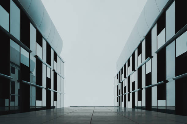 minimalist cold urban mood in a monotonous modern architecture