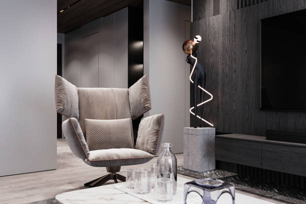 istock Modern living room with a modern style leather chair 2157249421
