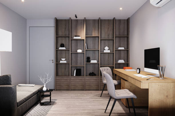 istock modern office gray with black details in  an modern apartment 2157249450