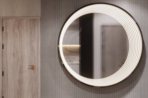 istock Round mirror for living room wall decor 2157249469