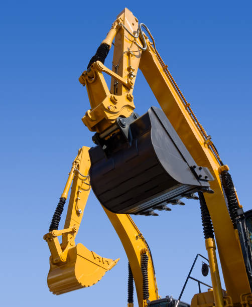 istock Scoop and hydraulic arm of an excavator 2157249583
