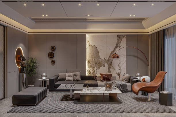 istock 3d rendering luxury living room interior design in modern house 2157249595