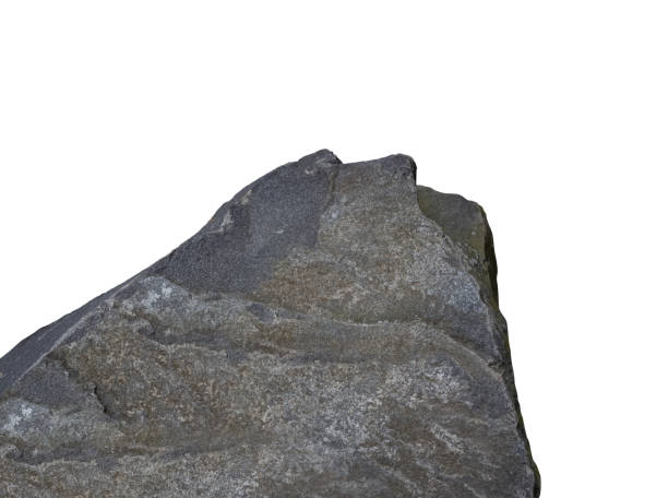 istock Rock stones with rough texture surface isolated on white backgrounds,Top view Cliff Rock natural stone formation located part of the mountain,Broken Edge of a Chunk of Rock Sea with clipping path 2157249639