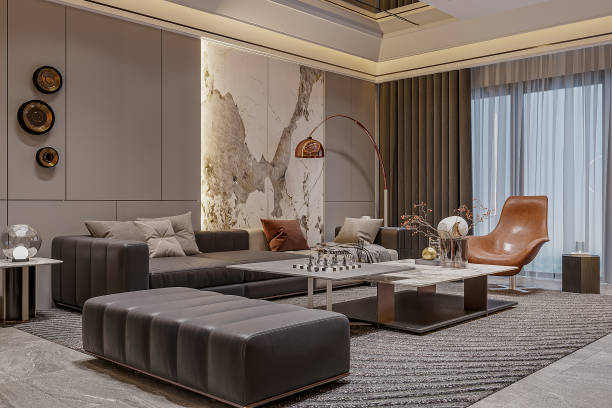 istock Cozy modern living room interior with simplicity and elegant 2157249697
