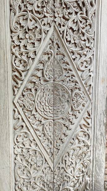 istock Exotic carved old wooden door 2157249939