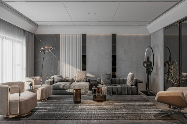 istock A contemporary-style living room, featuring clean lines with classical decoration 2157249996