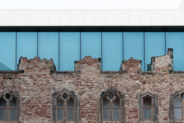 istock Partial view of a reflective modern exterior facade 2157250097