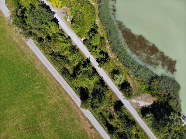 istock Car road and bicycle route side by side in Austria 2157251520