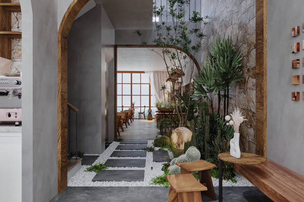 istock light interior room of a modern restaurant. industrial design. 2157251963