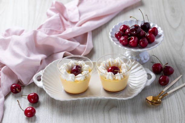 istock Flan with whipped cream and cherry 2157252071