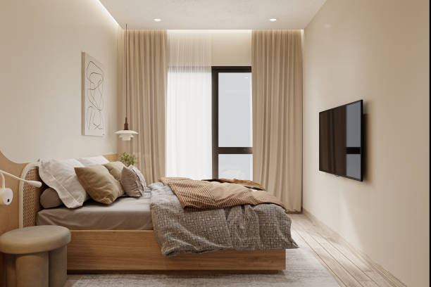istock White pillows on wooden bed in minimal bedroom interior with window. 2157253905
