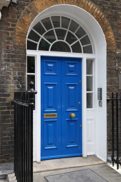 istock Blue Georgian door in London 2157254268
