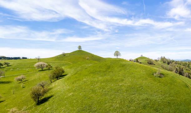 istock Aerial panorama image of drumlin hills landscape 2157255515