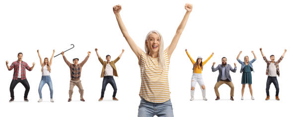 istock Group of happy young and older people 2157255855