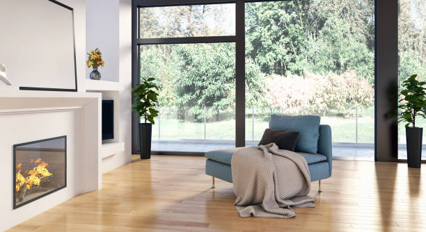 istock Large luxury modern bright interiors Living room mockup illustration 3D rendering image 2157267937