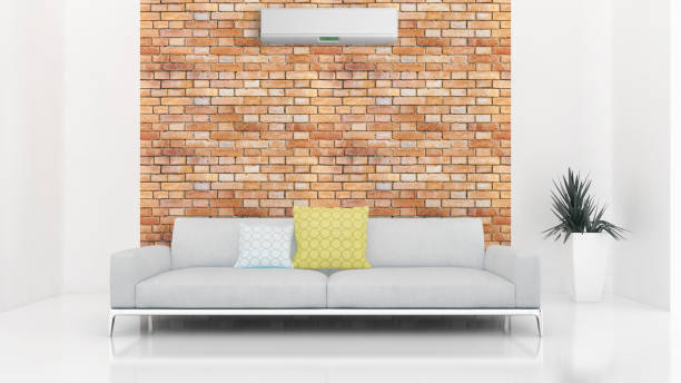 istock modern bright interiors room with air conditioning and remote control illustration 3D rendering 2157271517