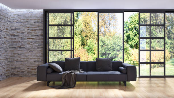 istock Large luxury modern bright interiors Living room mockup illustration 3D rendering image 2157271724