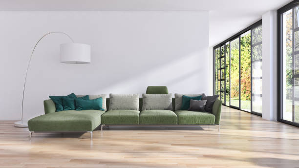 istock Large luxury modern bright interiors Living room mockup illustration 3D rendering image 2157272093