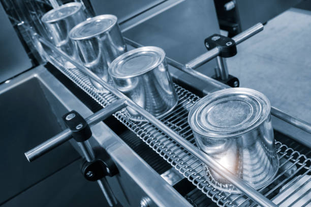 istock Industrial machine used in canning production. A close-up view. 2157274488