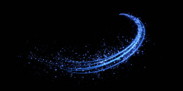 istock Abstract light lines of movement and speed with purple color sparkles. Light everyday glowing effect. semicircular wave, light trail curve swirl, car headlights, incandescent optical fiber. 2157277306