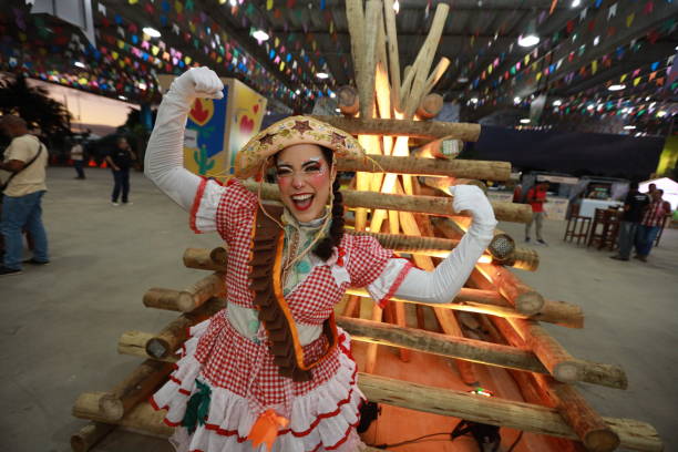 Sao Joao celebrations in Bahia salvador, bahia, brazil - may 28, 2024: June gang performs during the celebration of the Sao Joao festivities, in the city of Salvador. quadrille to stock pictures, royalty-free photos & images