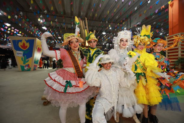 Sao Joao celebrations in Bahia salvador, bahia, brazil - may 28, 2024: June gang performs during the celebration of the Sao Joao festivities, in the city of Salvador. quadrille to stock pictures, royalty-free photos & images
