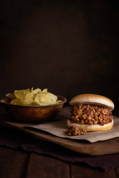 istock Homemade  Sloppy Joe Sandwich on a rustic background 2157286893