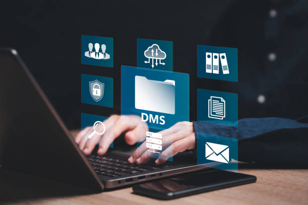 istock ERP, DMS, Document management concept, Businesswomen use laptop search and manage document database files, Software for data management on Internet and network, Security system document database 2157287523