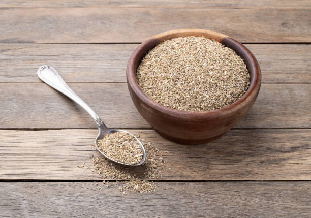 istock Fennel dried tea on a bowl over wooden table 2157288082