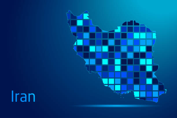 istock concepts of Iran Network Digital Technology Graphic illustration. Blue Color. Internet Futuristic Concept Map. 2157290196