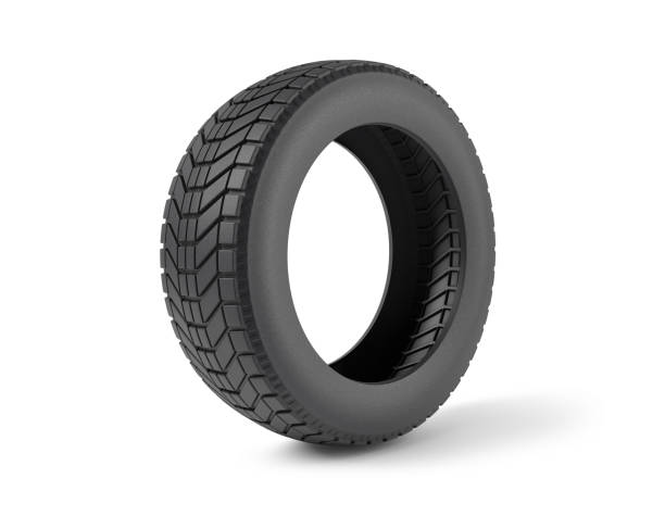istock A car tire isolated on the white background 2157290696