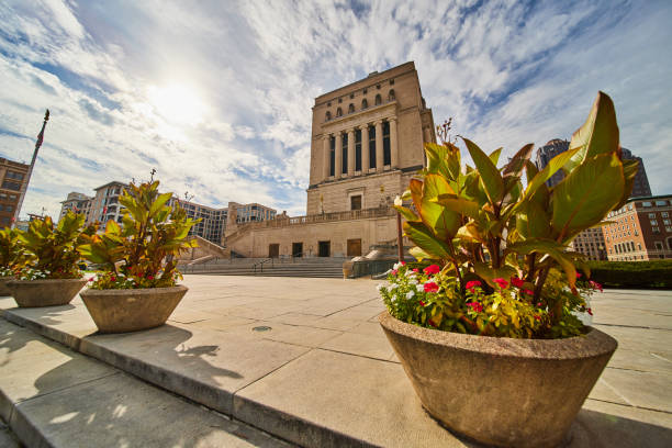 istock Majestic Classical Building with Grand Staircase, Urban Plaza View 2157293426