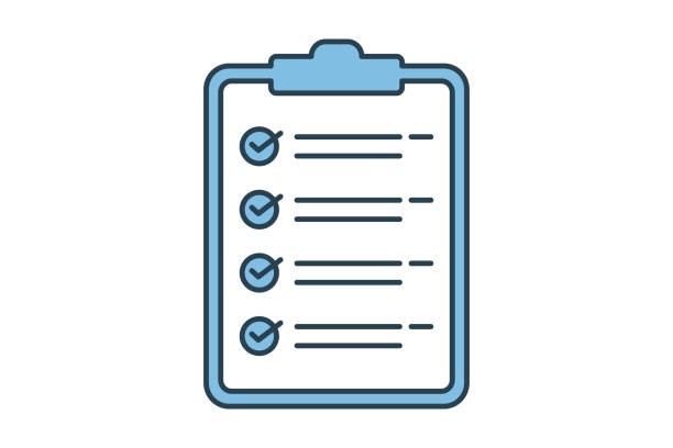 stockillustraties, clipart, cartoons en iconen met checklist icon. icon related to action plan. suitable for web site, app, user interfaces, printable etc. flat line icon style. simple vector design editable - checklist