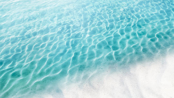istock turquoise water surface at white sand beach with sun reflections on water surface, beach summer day holiday background 2157306347