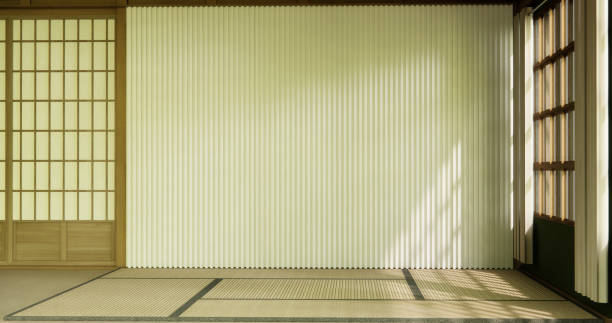 istock Interior, Empty room and tatami mat floor room modern style. 2157307932