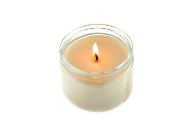 istock candle flame fire of decorative candle on white background 2157308306