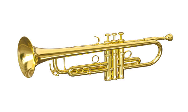 istock Golden trumpet on transparent background 2157314867