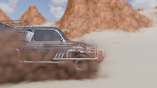 istock Unleash fury in a post-apocalyptic wasteland as a steampunk warrior races through sandstorms. Epic 3D visuals set the stage for an adrenaline-fueled journey, perfect for your next soundtrack adventure 2157319423