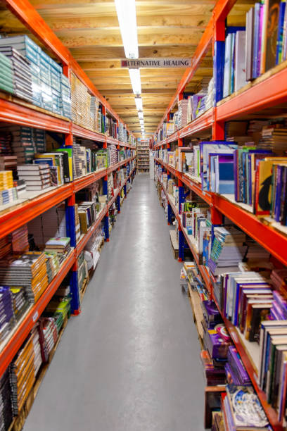 istock store aisle with book shelfs, library no people, diminishing perspective 2157321598