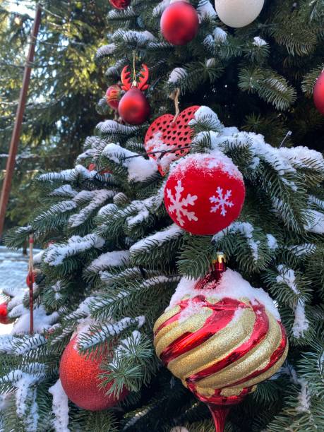 istock Beautiful ornaments in the Christmas tree 2157321741