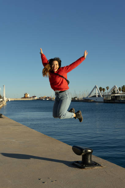 istock Jumping to freedom at dusk 2157321826