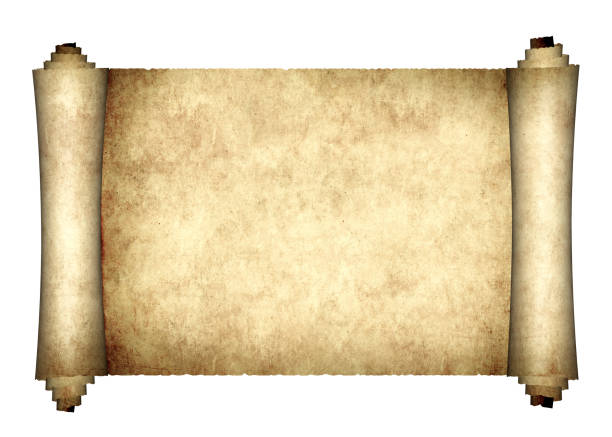 istock Old parchment. Isolated on white background. Copy space for your text. Mock up template. 3d render 2157323141